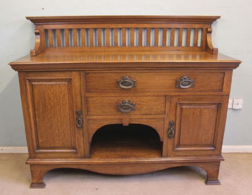 fig 1. Antique Oak Arts Craft Sideboard Maple & Co