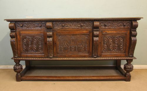 Antique Carved Oak Sideboard Dresser Base