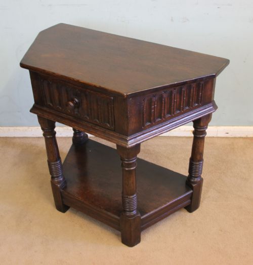 ANTIQUE OAK SIDE TABLE - ADDITIONAL PHOTO 6