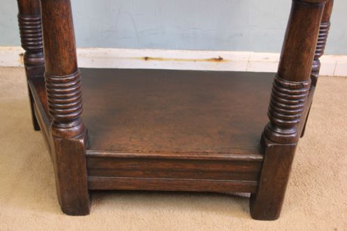 ANTIQUE OAK SIDE TABLE - ADDITIONAL PHOTO 8