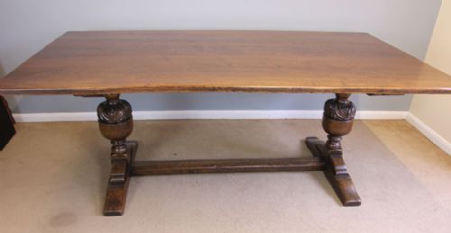 Antique Large Oak Refectory Farmhouse Kitchen Dining Table