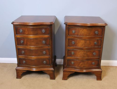 Pair Mahogany Bedside Chest of Drawers,