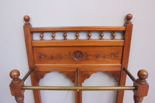 ANTIQUE WALNUT UMBRELLA STICK STAND - ADDITIONAL PHOTO 2