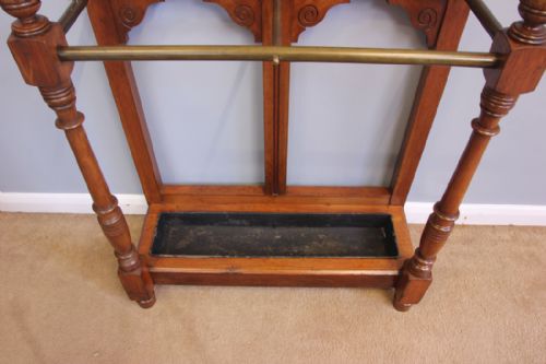 ANTIQUE WALNUT UMBRELLA STICK STAND - ADDITIONAL PHOTO 3
