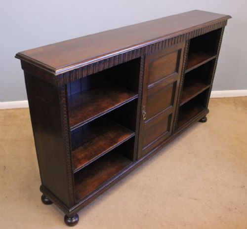 fig 1. Oak Open Bookcase Display Shelves.