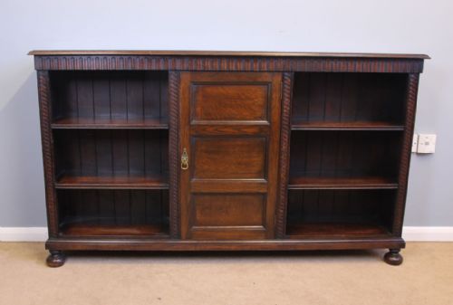 fig 2. Oak Open Bookcase Display Shelves.