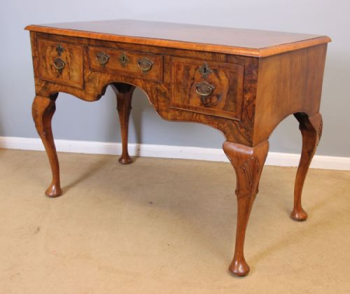 fig 1. Quality Burr Walnut Side Table Writing Desk.