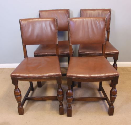 Set Four Antique Oak Dining Chairs.