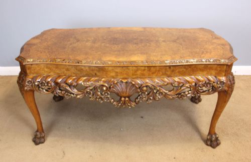 Antique Quality Burr Walnut Coffee Table.