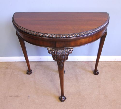 Antique Mahogany Games Card Table Console Side Table.