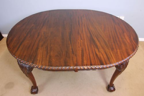 fig 1. Antique Mahogany Two Leaf Extending Dining Table.