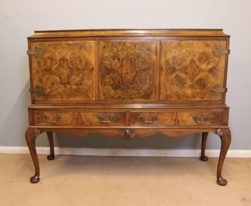 Antique Burr Walnut Sideboard.