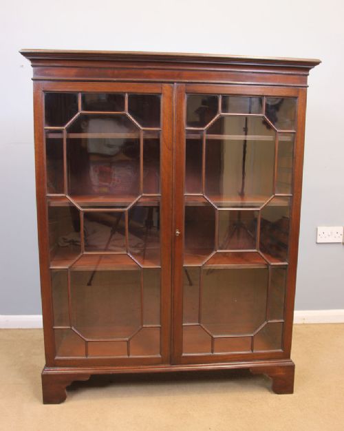 Antique Mahogany Dwarf Glazed Bookcase