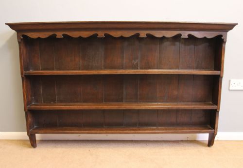 Antique Oak Hanging Wall Shelves Plate Rack.