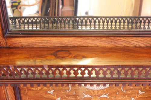 ANTIQUE INLAID ROSEWOOD DISPLAY CABINET SIDEBOARD - ADDITIONAL PHOTO 8