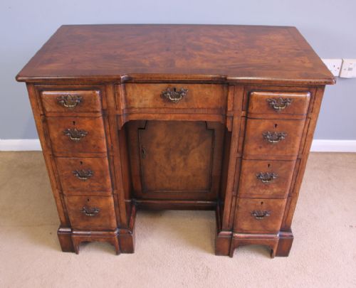 Antique Burr Walnut Side Dressing Table Writing Desk