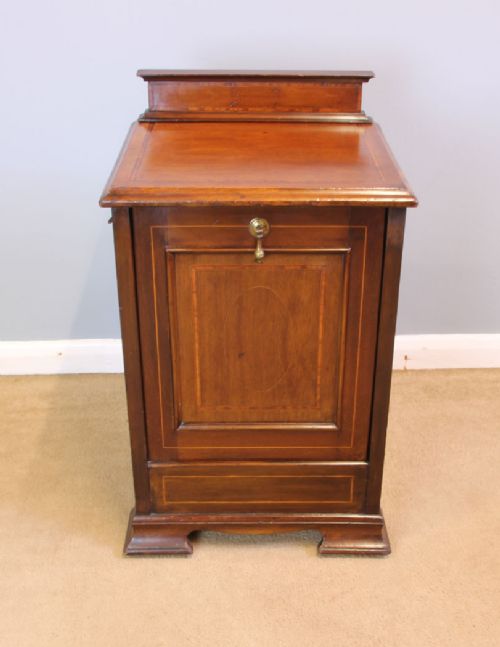 Antique Edwardian Inlaid Mahogany Purdonium Coal Box.