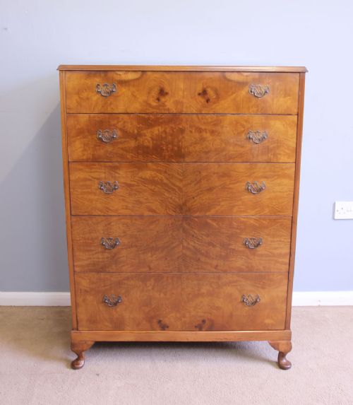 Antique Large Burr Walnut Chest of Drawers