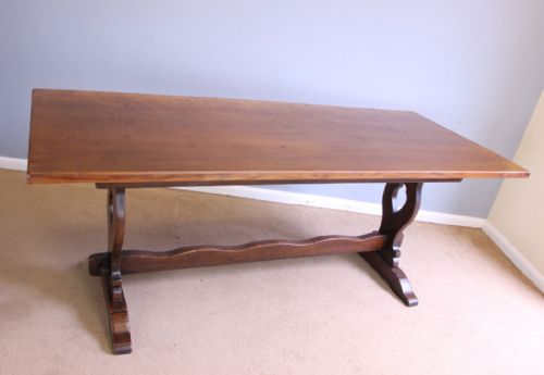 PERIOD STYLE ANTIQUE OAK REFECTORY FARMHOUSE DINING TABLE - ADDITIONAL PHOTO 1