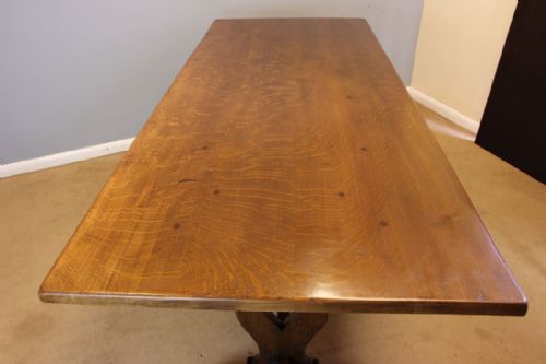 PERIOD STYLE ANTIQUE OAK REFECTORY FARMHOUSE DINING TABLE - ADDITIONAL PHOTO 3