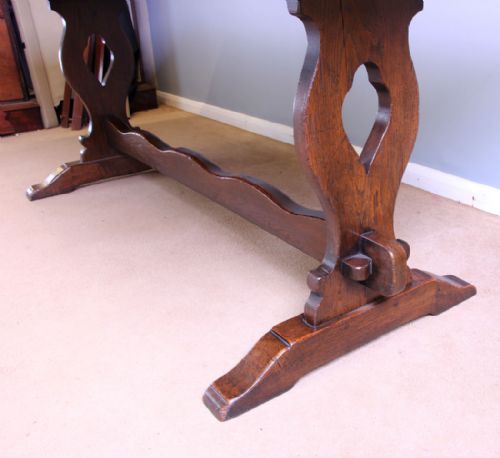 PERIOD STYLE ANTIQUE OAK REFECTORY FARMHOUSE DINING TABLE - ADDITIONAL PHOTO 4