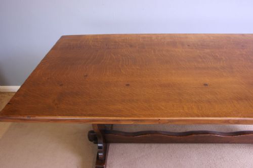 PERIOD STYLE ANTIQUE OAK REFECTORY FARMHOUSE DINING TABLE - ADDITIONAL PHOTO 6