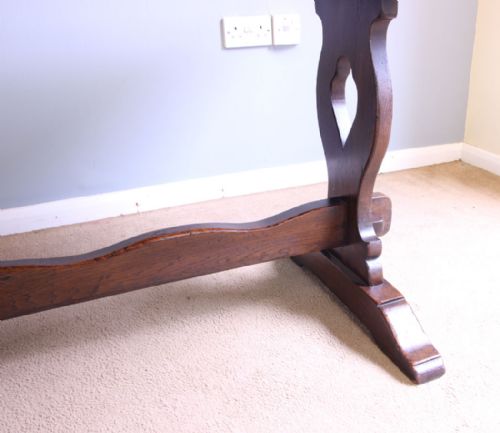 PERIOD STYLE ANTIQUE OAK REFECTORY FARMHOUSE DINING TABLE - ADDITIONAL PHOTO 8