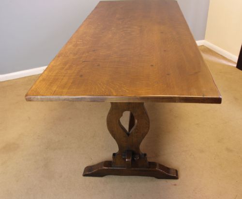 PERIOD STYLE ANTIQUE OAK REFECTORY FARMHOUSE DINING TABLE - ADDITIONAL PHOTO 9