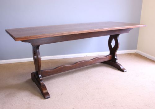 PERIOD STYLE ANTIQUE OAK REFECTORY FARMHOUSE DINING TABLE - ADDITIONAL PHOTO 10