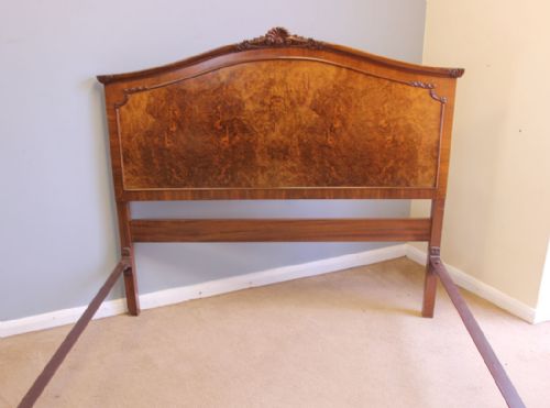 fig 1. Quality Burr Walnut Antique Double Bed.