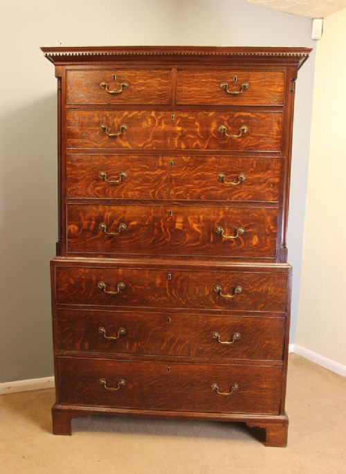 Georgian Oak Antique Tallboy Chest on Chest