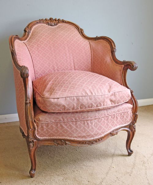 Antique Walnut Framed Armchair.