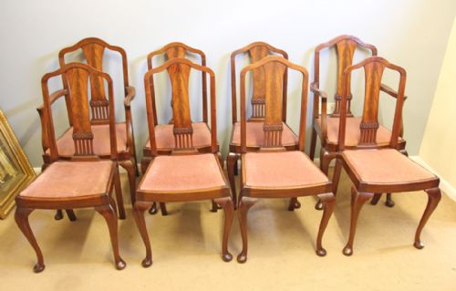 Antique Set of Eight Mahogany Dining Chairs.