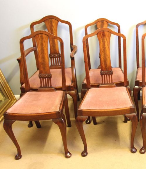 fig 1. Antique Set of Eight Mahogany Dining Chairs.