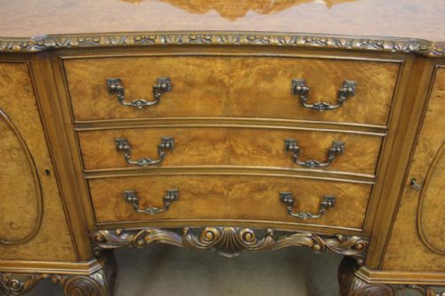 fig 1. Burr Walnut Queen Anne Style Sideboard, 