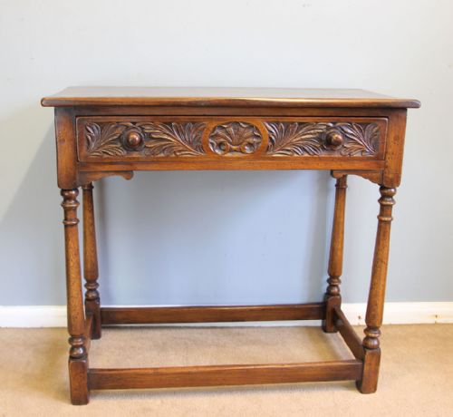 Antique Oak Lamp Hall Side Table