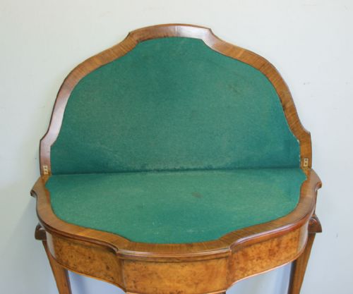 BURR WALNUT ANTIQUE CARD SIDE TABLE - ADDITIONAL PHOTO 12