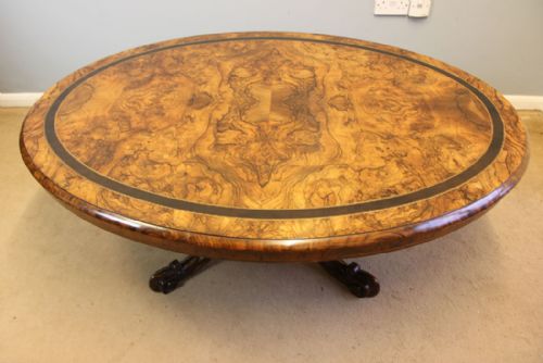 Antique Victorian Burr Walnut Coffee Table