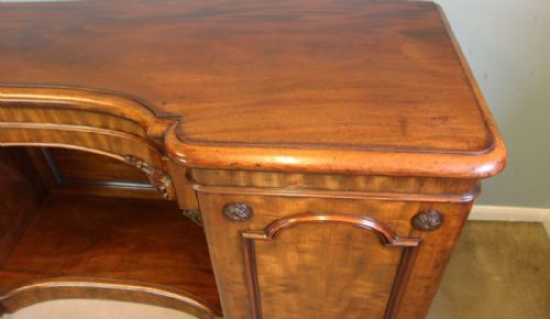 ANTIQUE VICTORIAN MIRROR BACK BREAKFRONT CHIFFONIER PEDESTAL SIDEBOARD - ADDITIONAL PHOTO 9