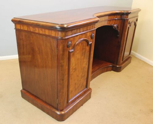 ANTIQUE VICTORIAN MIRROR BACK BREAKFRONT CHIFFONIER PEDESTAL SIDEBOARD - ADDITIONAL PHOTO 15