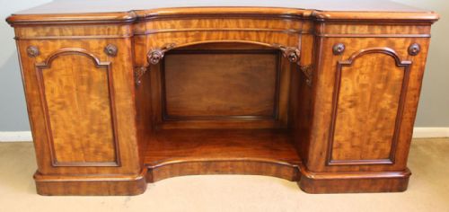 ANTIQUE VICTORIAN MIRROR BACK BREAKFRONT CHIFFONIER PEDESTAL SIDEBOARD - ADDITIONAL PHOTO 16
