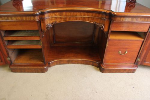 ANTIQUE VICTORIAN MIRROR BACK BREAKFRONT CHIFFONIER PEDESTAL SIDEBOARD - ADDITIONAL PHOTO 18