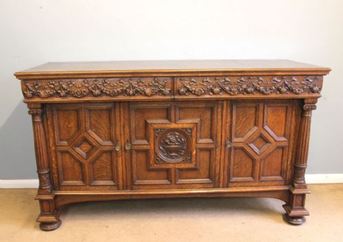19th Century Carved Oak Sideboard Dresser Base