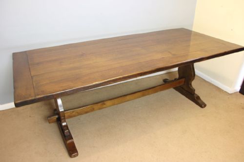 Quality Large Solid Oak Refectory Farmhouse Dining Table