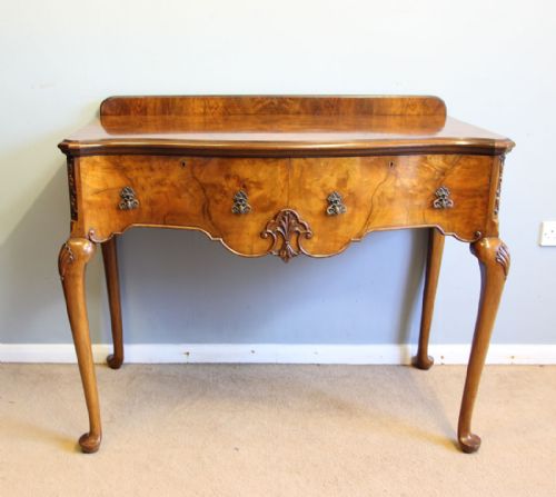 Antique Burr Walnut Console Side Table