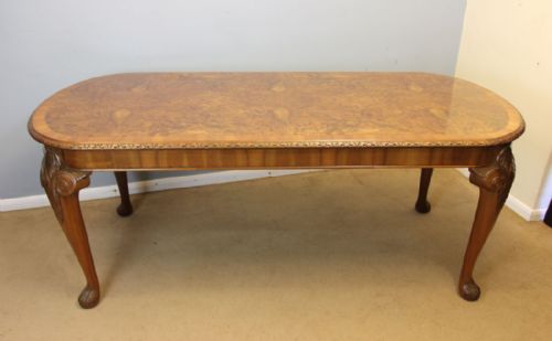 Burr Walnut Antique Dining Table.
