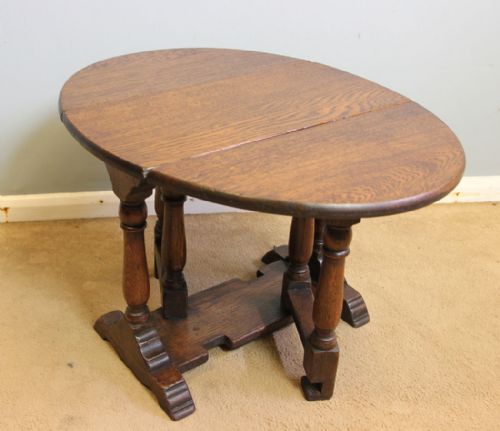 fig 1. Oak Drop Leaf Occasional Coffee Table