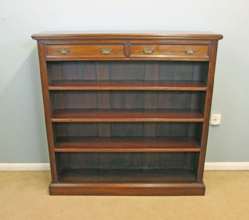 Antique Maple & Co Mahogany Open Bookcase