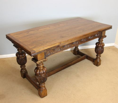 Oak Draw Leaf Table Farmhouse Extending Dining Table