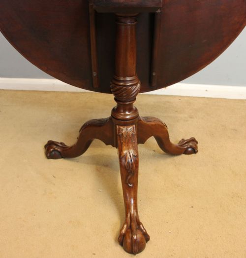 ANTIQUE GEORGIAN MAHOGANY TILT TOP TRIPOD TABLE - ADDITIONAL PHOTO 4